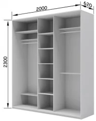 Шкаф-купе эконом Хит-23-20-151 Аруба Венге