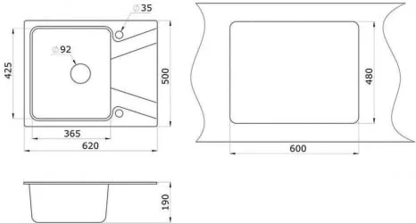 Мойка GRANULA 6201 Базальт