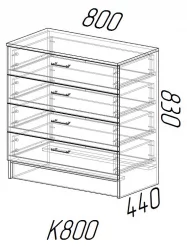 Комод в прихожую Дуб вотан/Белый