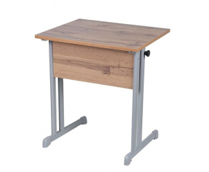 Парта одноместная прямые углы (рост 3-7) Ясень Шимо светлый/Металл Серый