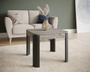 Стол журнальный, Квадро (550*550*450) Риббек серый/Фреско, 61007 