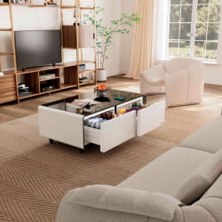 Умный кофейный столик с холодильником EUREKA TB135, White+Black