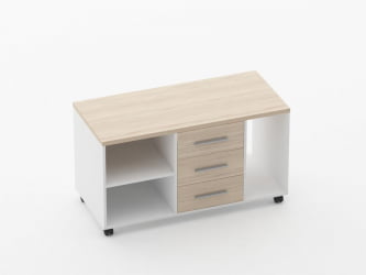 Тумба подкатная с нишей и полкой Deka 9.05.03Пр Туя/Белый