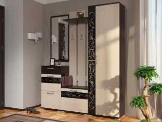 Вешалка с тумбой Юнона-2 ВШТ- 03 Венге - Дуб молочный