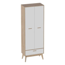 Шкаф двухдверный Калгари 13 Дуб натуральный светлый-белый матовый
