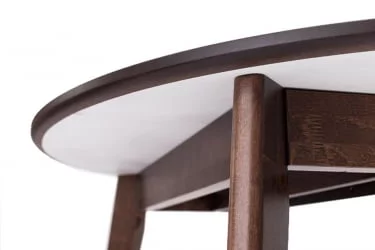 Стол обеденный Орион 100x100 Эмаль белая Морилка Орех