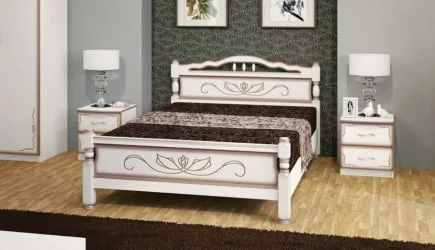 Кровать из массива Карина-5 200х160 Слоновая кость