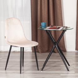 Мягкий стул BREEZE (mod. JSC-58) Велюр/металл , 44 х 53 х 86 см, creamy (кремовый) HLR 5 / черный