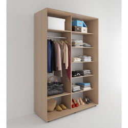 Шкаф-купе 2-х дверный Акцент-Вера ДР 1400х600 Дуб молочный