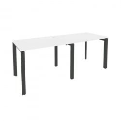 Рабочая станция на П-образном м/к ОНИКС О.МП-РС-2.1.7 Белый Бриллиант/Антрацит / ONIX O.MP-RS-2.1.7