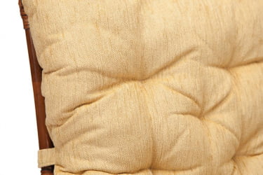 Кресло-качалка ANDREA Relax Medium /с подушкой/ Pecan Washed (античн. орех), Ткань рубчик, цвет кремовый