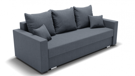 Диван Олимп-1 ППУ (ЗР) Цвет фасада: Серый; Тип: Прямой; Материал фасада: Металл/Велюр