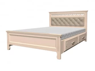 Кровать Грация 200х160 с выкатными ящиками Слоновая кость