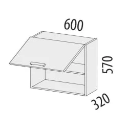 Шкаф над вытяжкой (с системой плавного закрывания) Графит 74.14.1 Сосна Астрид /Ваниль