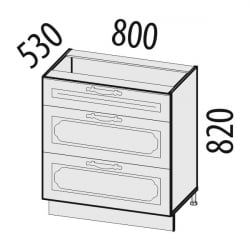 Стол с 3 ящиками (метабоксы) Милана 23.67 Сосна Астрид/Ваниль