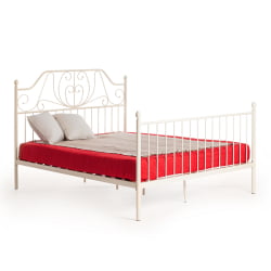 Кровать ERIC Wood slat base металл, 160*200 см (Queen bed), Белый (butter white)