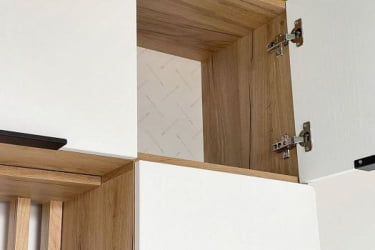 Антресоль трехдверная Бери MPR-026 Дуб крафт золотой/белое дерево