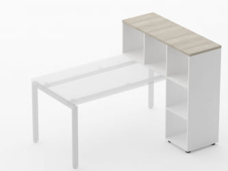 Стеллаж к столу Deka 9.08.12 Дуб Сантана светлый/Белый