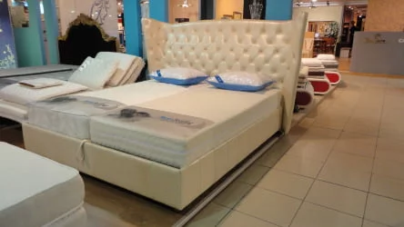 Кровать Леонарда Prestige Beige Perlato (натуральная кожа)