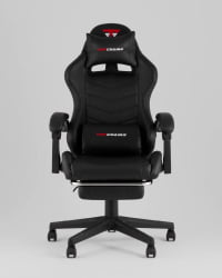 Кресло спортивное TopChairs Prophet с оттоманкой черный