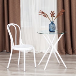 Стул со спинкой THONET (mod. PL62) пластик, 42 x 52 x 89 см, White (Белый) 01