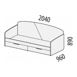 Кровать с изголовьем из ЛДСП Монако 903.05 Белый шпон/Даллас Айвори
