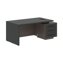 Стол руководителя правый VELION VCT 1890 R Яшма черный Дуб Сильвер