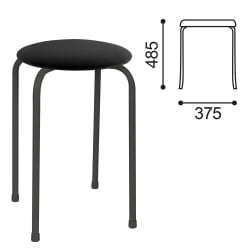 Кухонный стул РС01-Т011В кожзам Черный