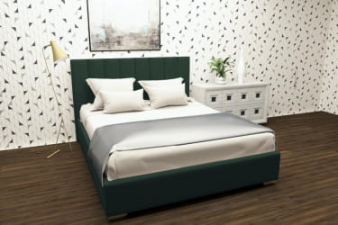 Кровать 120 на 200 Терра без основания Материал фасада: Металл/Велюр; Спальное место: 1200х2000 мм; Цвет: Зеленый