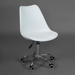 Компьютерное кресло TULIP (mod.106-1) металл/пластик/PU, 58 x 47 x 97см, White (белый) / Chrome (хром)
