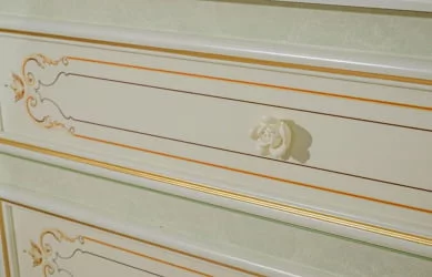 Комод высокий с 6 ящиками Луиза ЛД 665.085.000 Алебастр