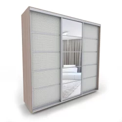 Шкаф-купе 3-х дверный Акцент-Квадро КВ 2400х600 Шимо светлый/хром