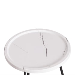 Столик кофейный LANCOME металл / МДФ, 45 х 45 х 45 см, белый мрамор/черный