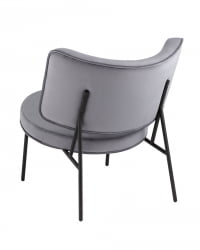 Кресло District Lounge велюр Серый