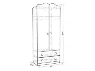 Шкаф комбинированный с ящ. 2-створчатый Амели модуль 01 Дуб млечный