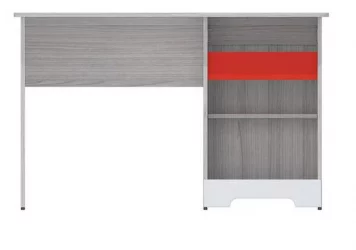 Детский стол Палермо-3 Юниор Белый глянец Ясень шимо светлый Красный