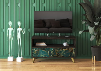 ТВ тумба ТМ-005 АРТ Угольный камень/TROPICAL