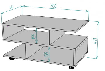 Стол журнальный TC21 421х800х447 (ВД)