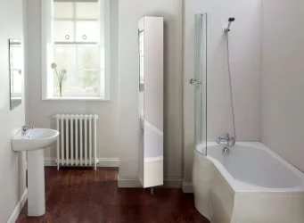 Поворотный квадратный шкаф с зеркалами в полный рост Спика Шелф Белый