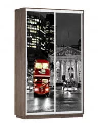 Шкаф-купе двухдверный Экспресс Дуо 1400х2200h Лондон/Венге