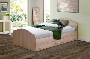 Кровать с ящиками на уголках №1 ЛДСП 1800*2000 Дуб млечный