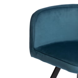 Комплект (стол, 4 стула) QUADRON (mod. PT14) Стол: МДФ/металл, стул: металл/велюр, 100х100х73 см, 69х56х71 см, Blue (синий) HLR62/черный