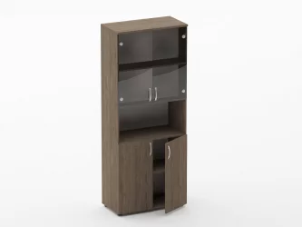 Шкаф высокий со стеклом и нишей Glassy 6.19.141 Дуб Верцаска