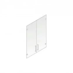 Шкаф для сувениров (глухие+прозрачные двери без рамки) Пр.Ш-2+Пр.ДШ-2СБ Аттика