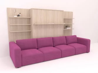 Диван кровать-трансформер Смарт 1 с полками К 1600 Дуб молочный