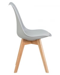 Стул обеденный DOBRIN JERRY SOFT (ножки светлый бук, цвет сиденья светло-серый (GR-01)) 4 шт