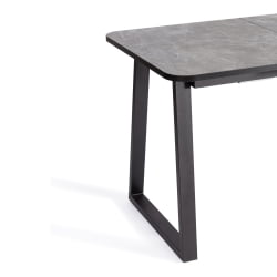 Стол MALTIDO ЛДСП/HPL/металл, 130 х 75+30 х 75 см, Гранит темный/черный