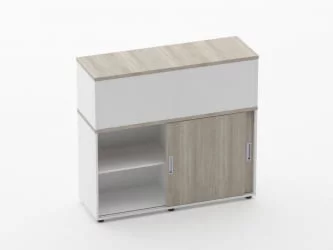 Тумба комбинированная высокая для рабочего модуля Deka 9.04.125 Дуб Сантана светлый/Белый