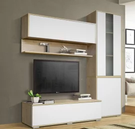 Шкаф навесной со стеклом Куб К04 Белый софт Дуб ирландский