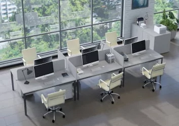 Комплект из 6 рабочих мест SLIM SYSTEM 6РМ Серый-Антрацит